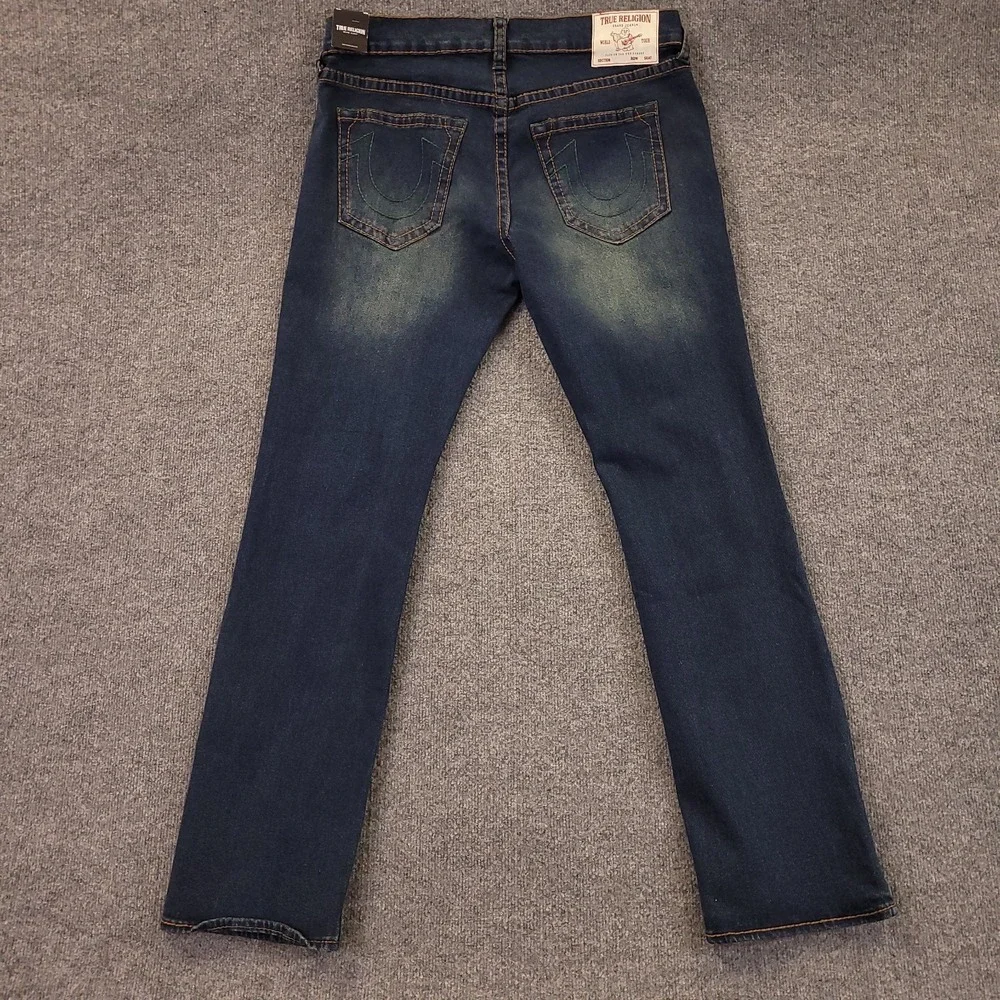 NWT True Religion Ricky Big T Relaxed‎ Straight 36x34 Mid Rise Stretch $199 MSRP